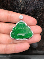 Icy Green Buddha Jadeite Pendant