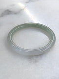 Icy White with Green Jade Bangle