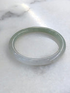 Icy White with Green Jade Bangle