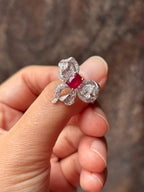 Unheated 1.04ct Vivid Red Ruby Ring