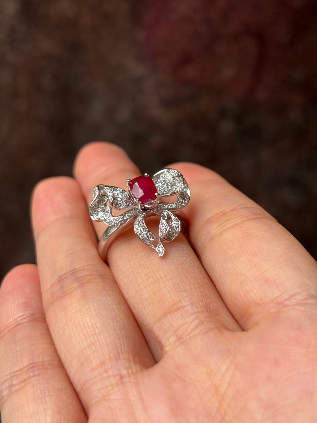 Unheated 1.04ct Vivid Red Ruby Ring