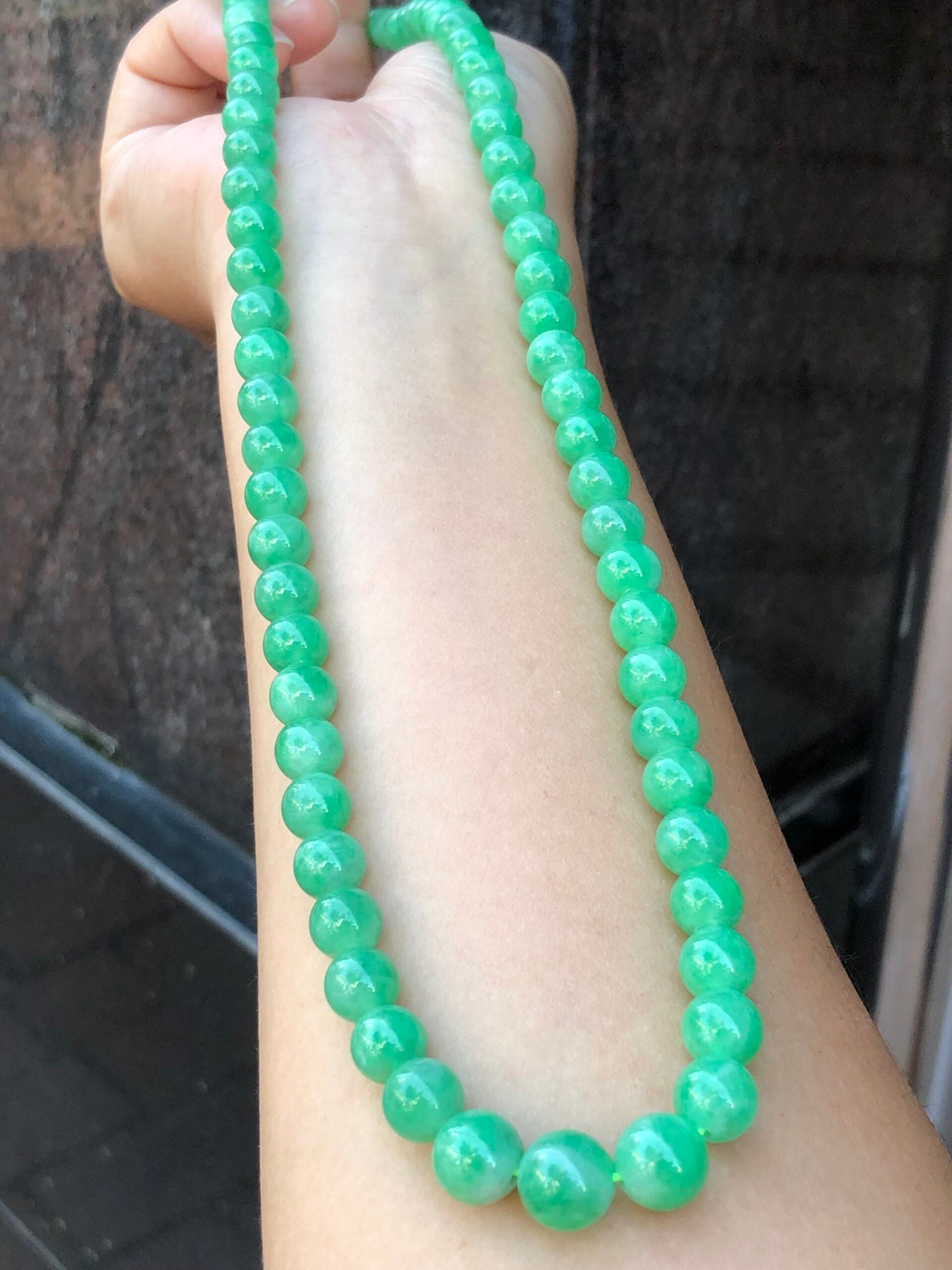 Green Jade Beads Necklace