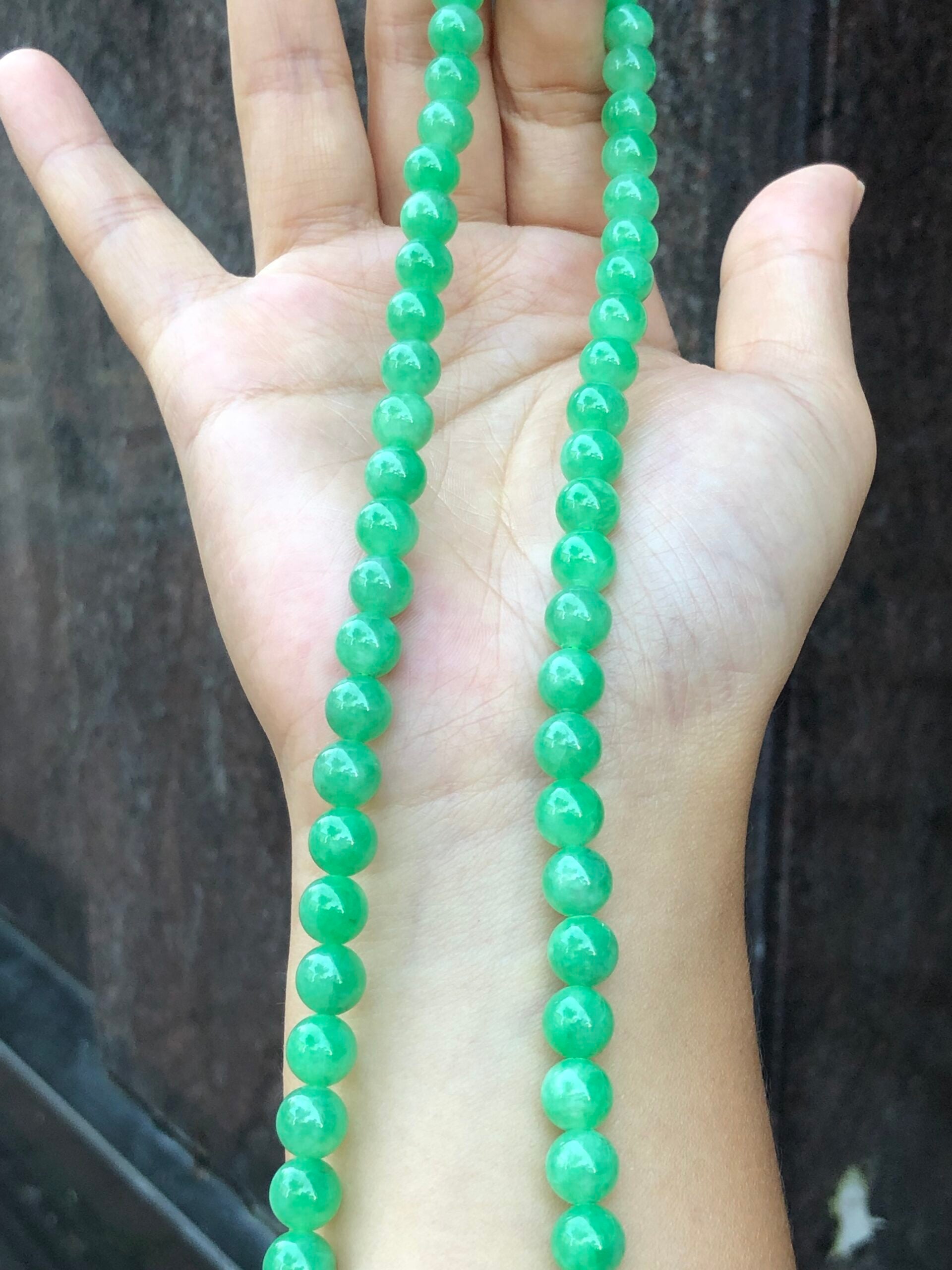 Green Jade Beads Necklace