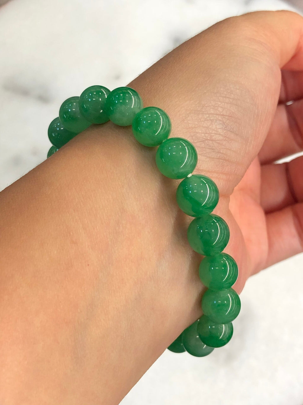 Icy Green Jade Beads Bracelet