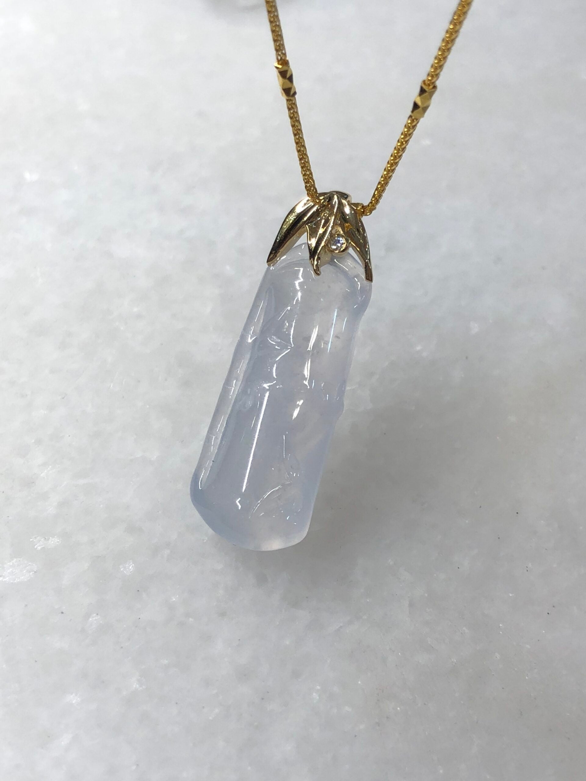 Icy Jade Bamboo Pendant