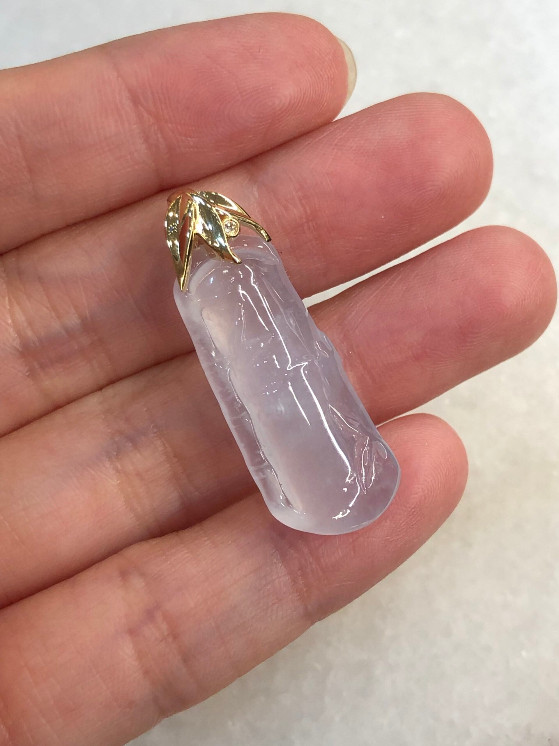 Icy Jade Bamboo Pendant