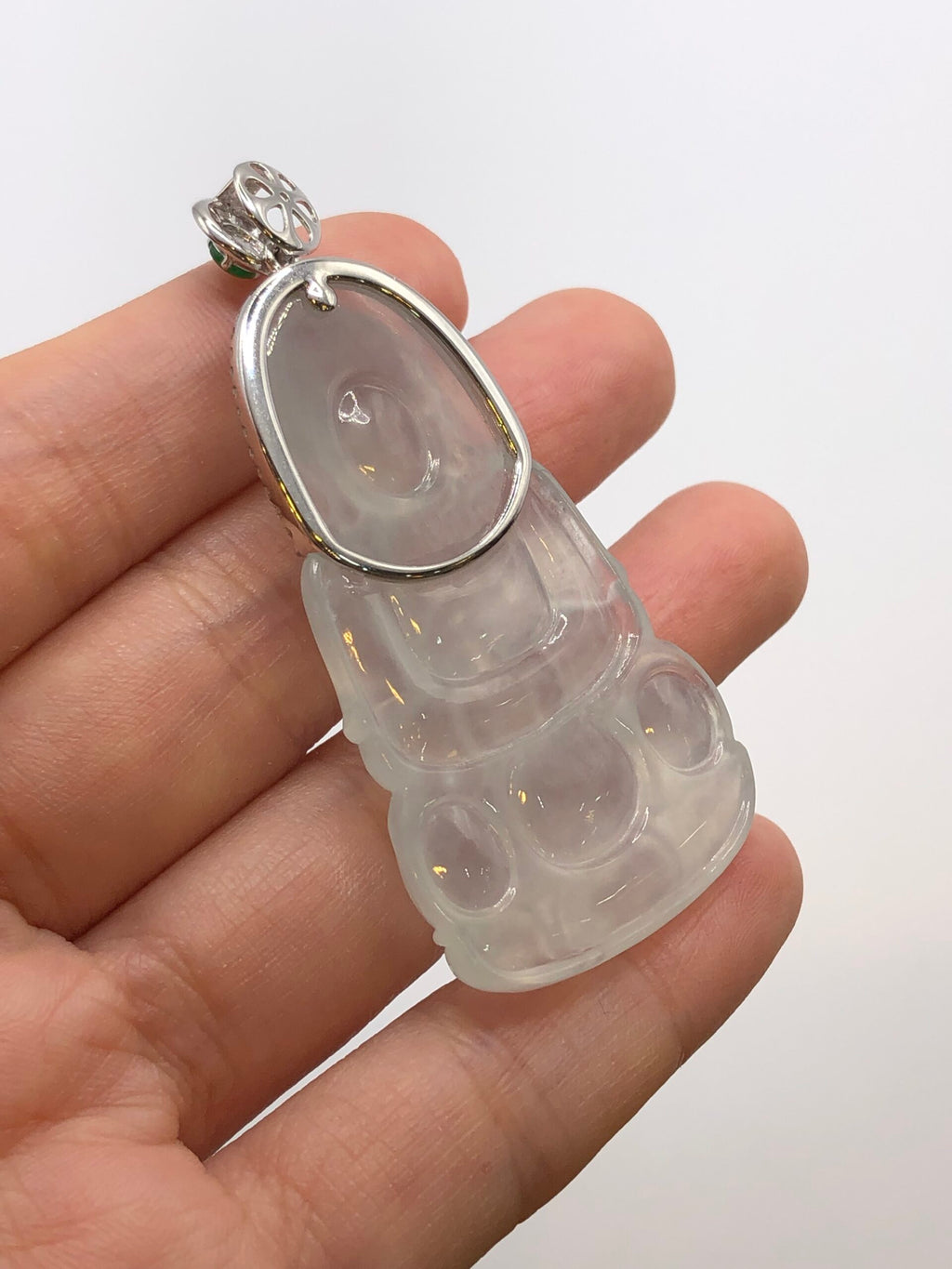 Icy Jade Guan Yin Pendant