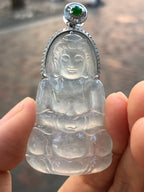 Icy Jade Guan Yin Pendant