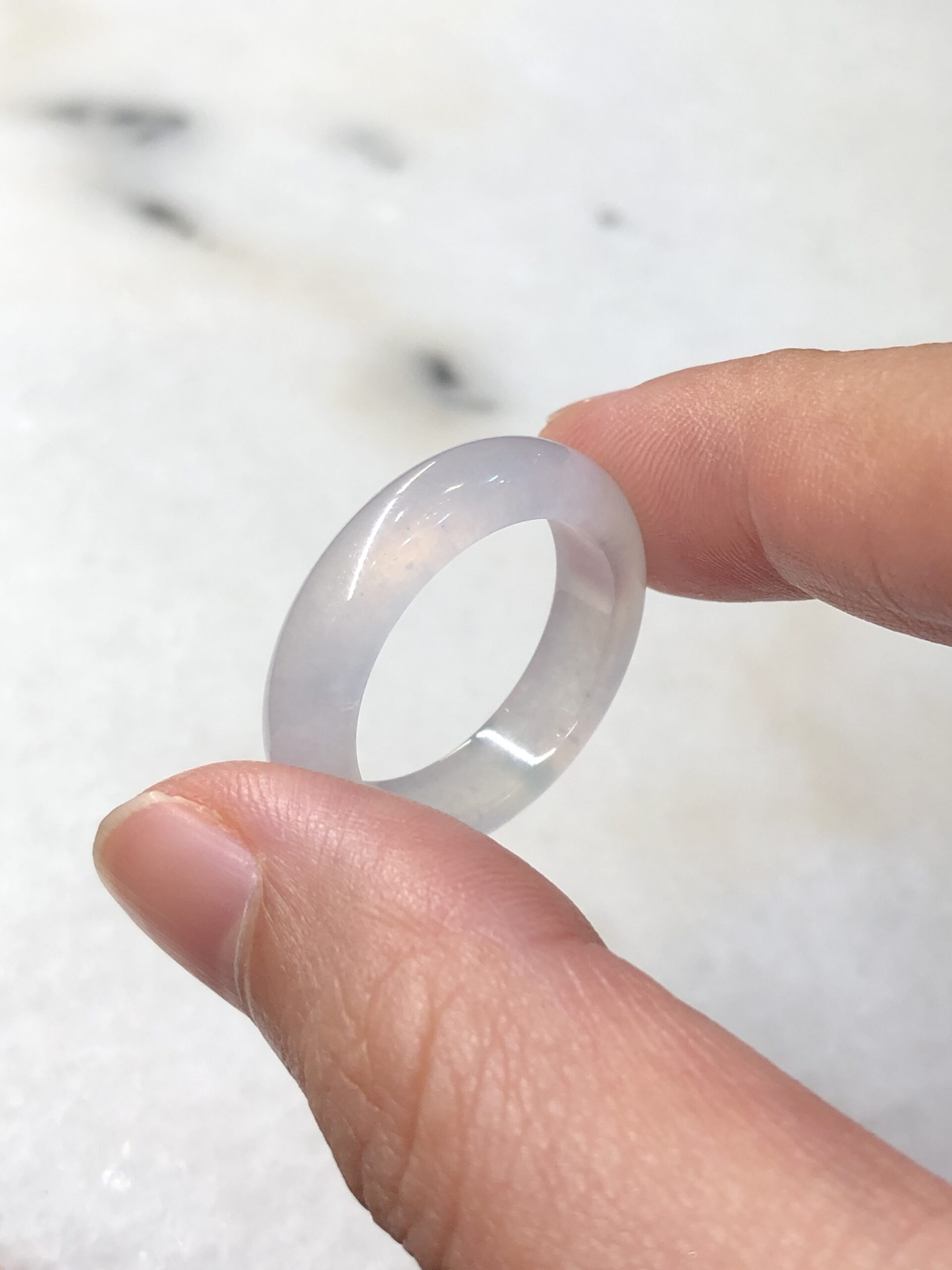 Icy Jadeite Hololith Ring