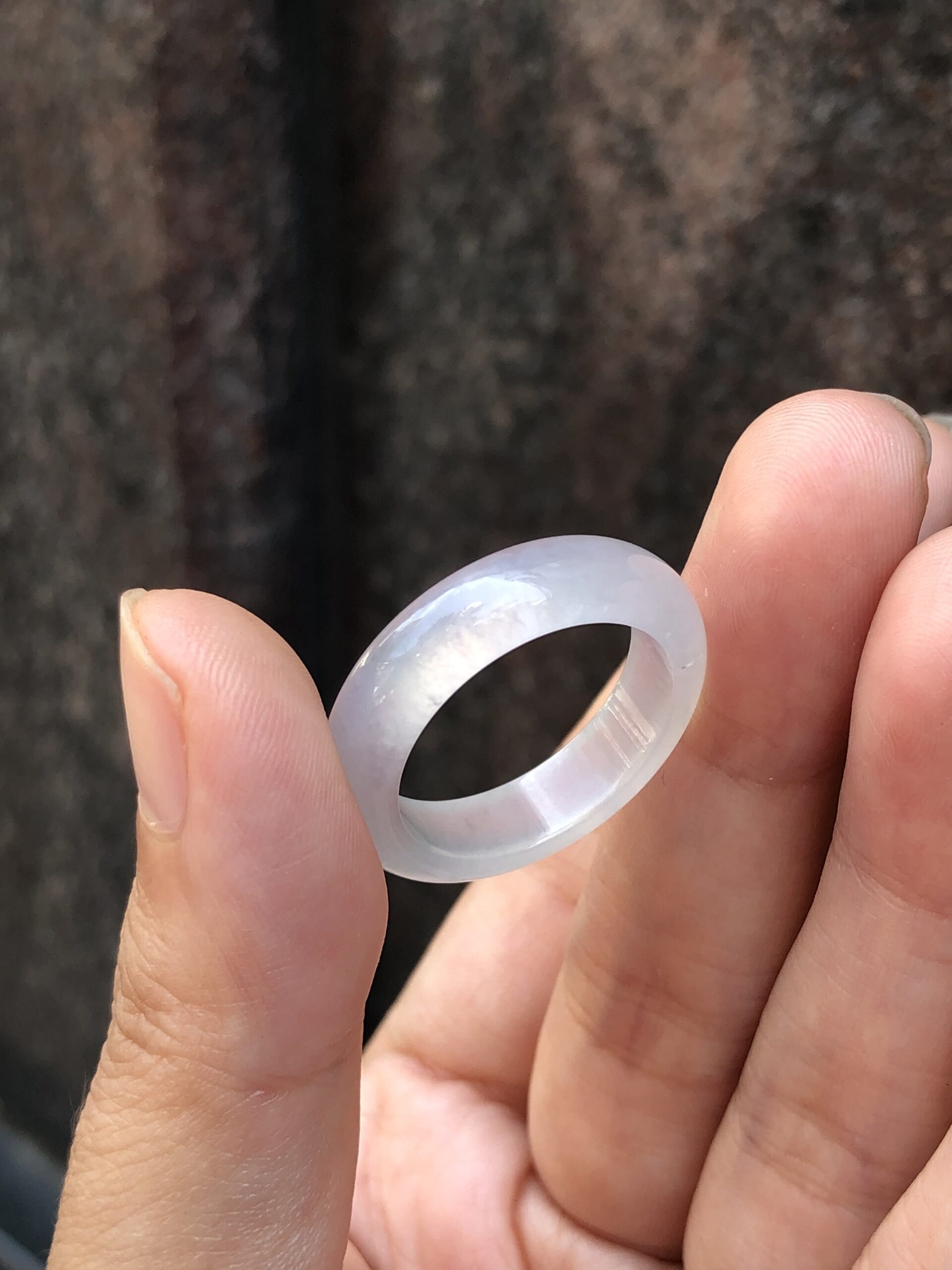Icy Jadeite Hololith Ring