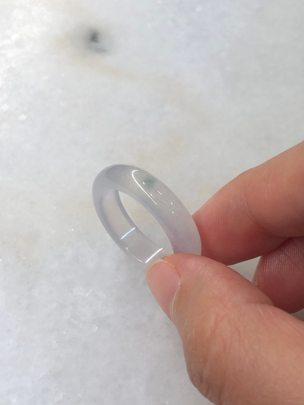 Icy Jadeite Hololith Ring