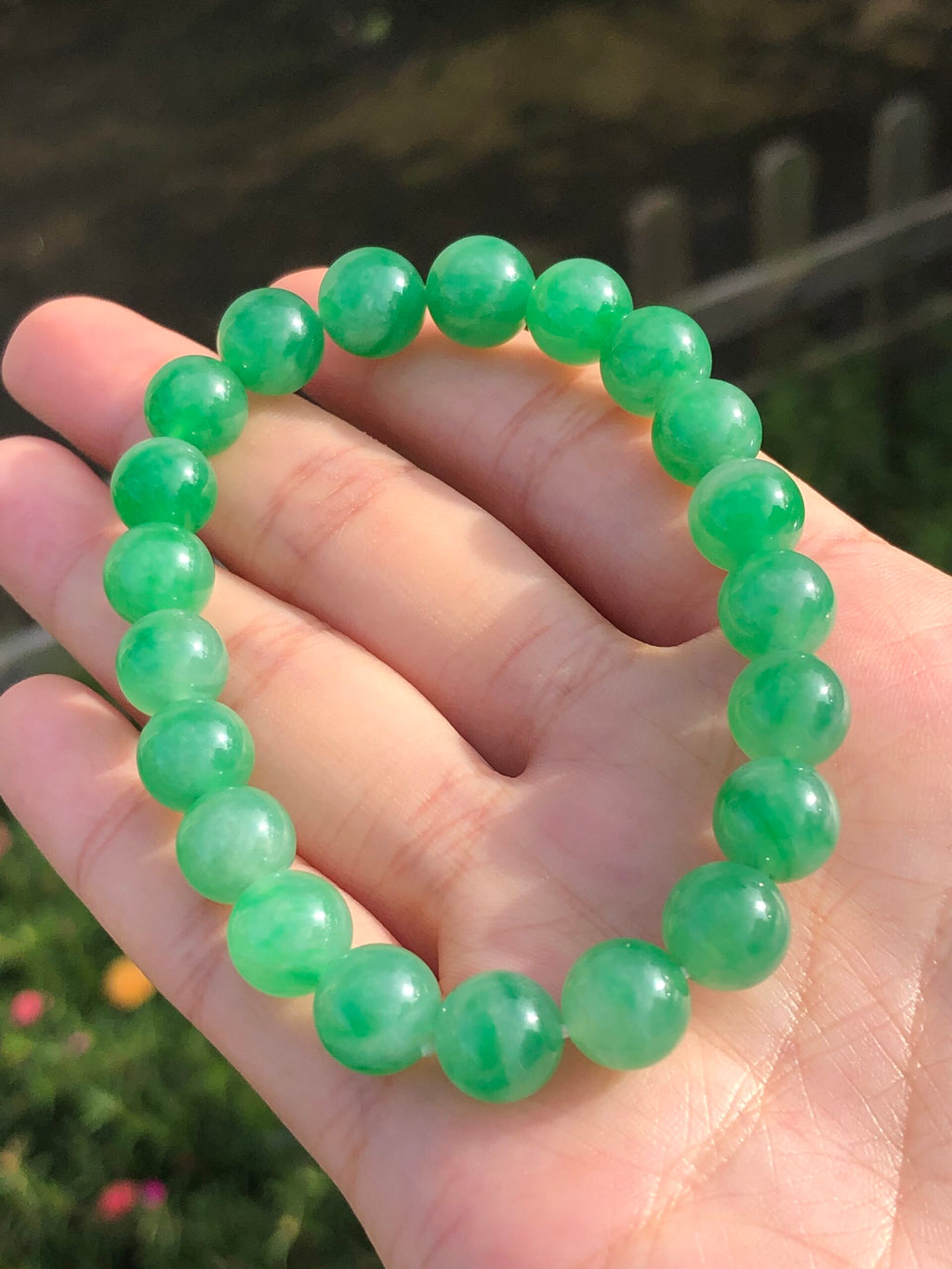 Icy Green Jade Beads Bracelet