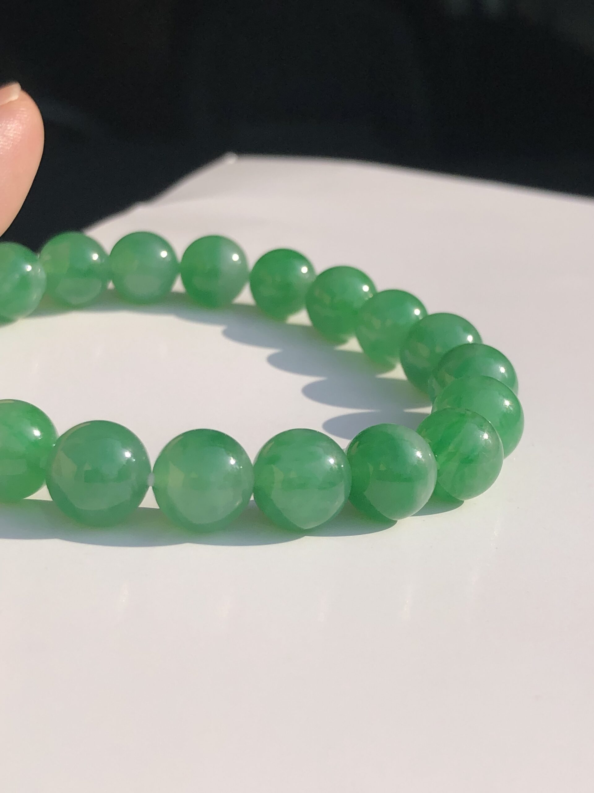 Icy Green Jade Beads Bracelet