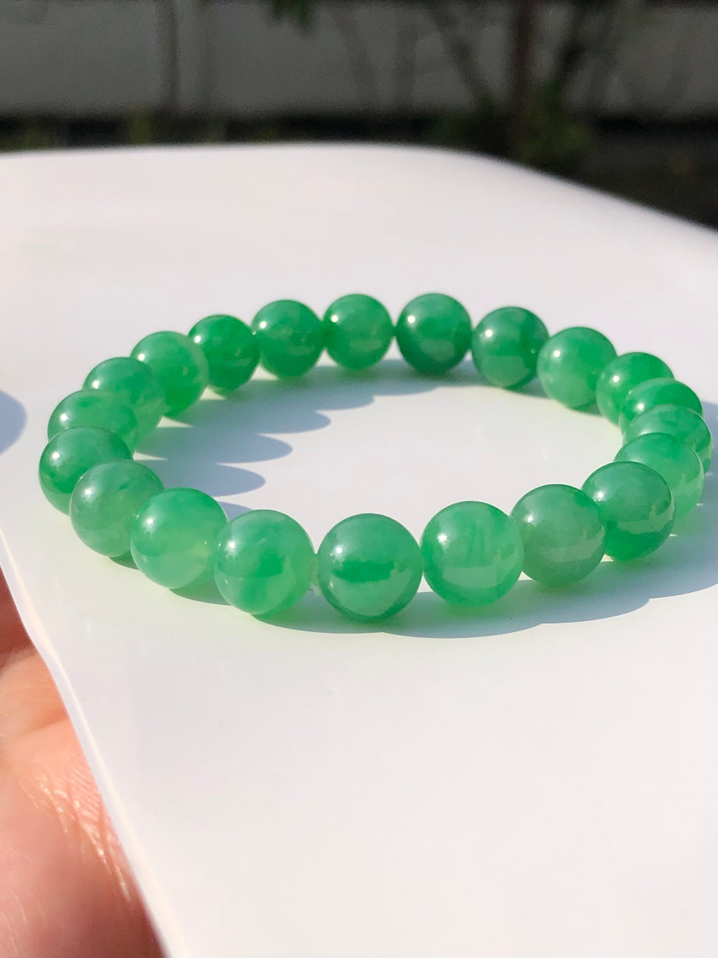Icy Green Jade Beads Bracelet