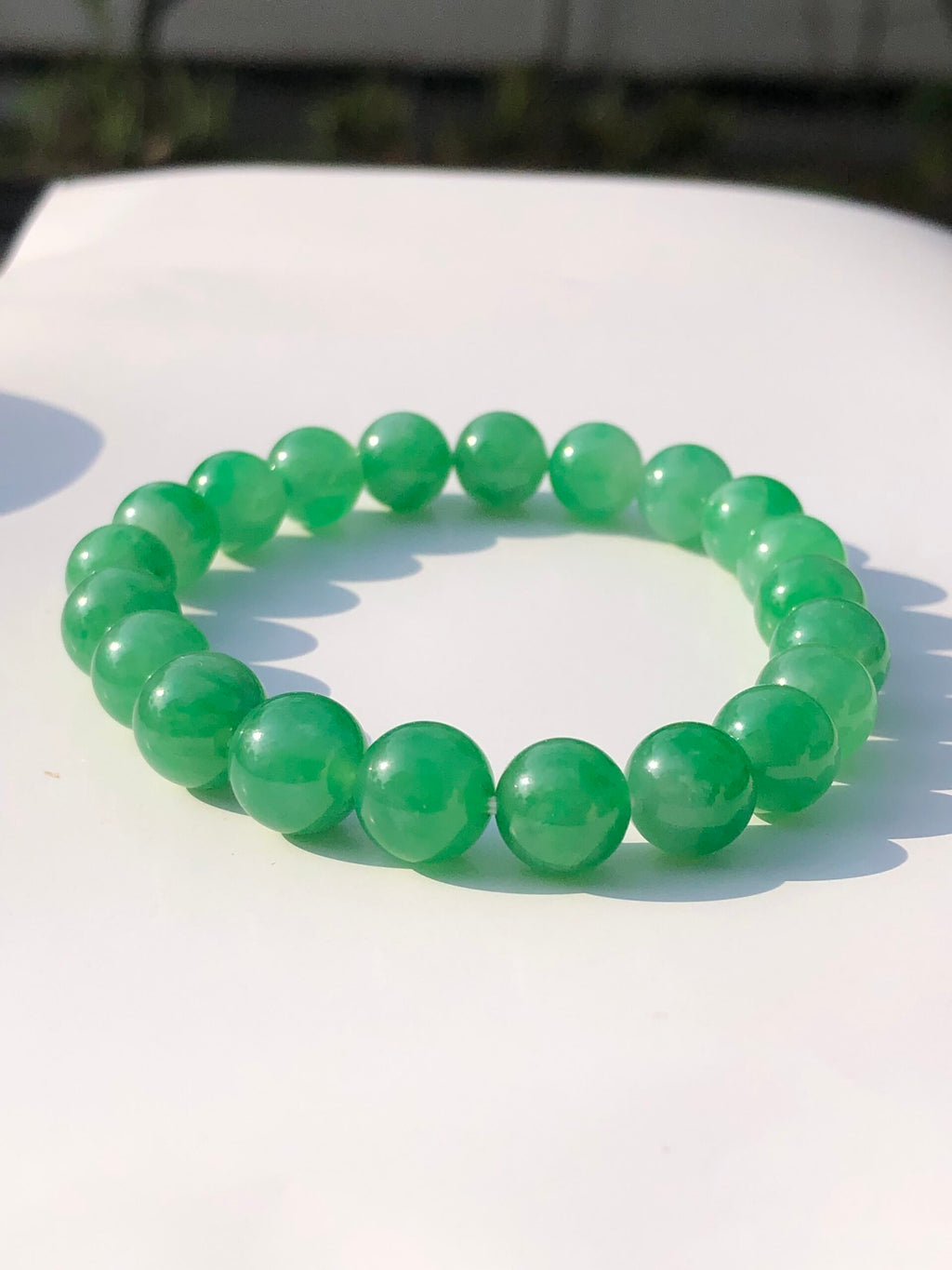 Icy Green Jade Beads Bracelet