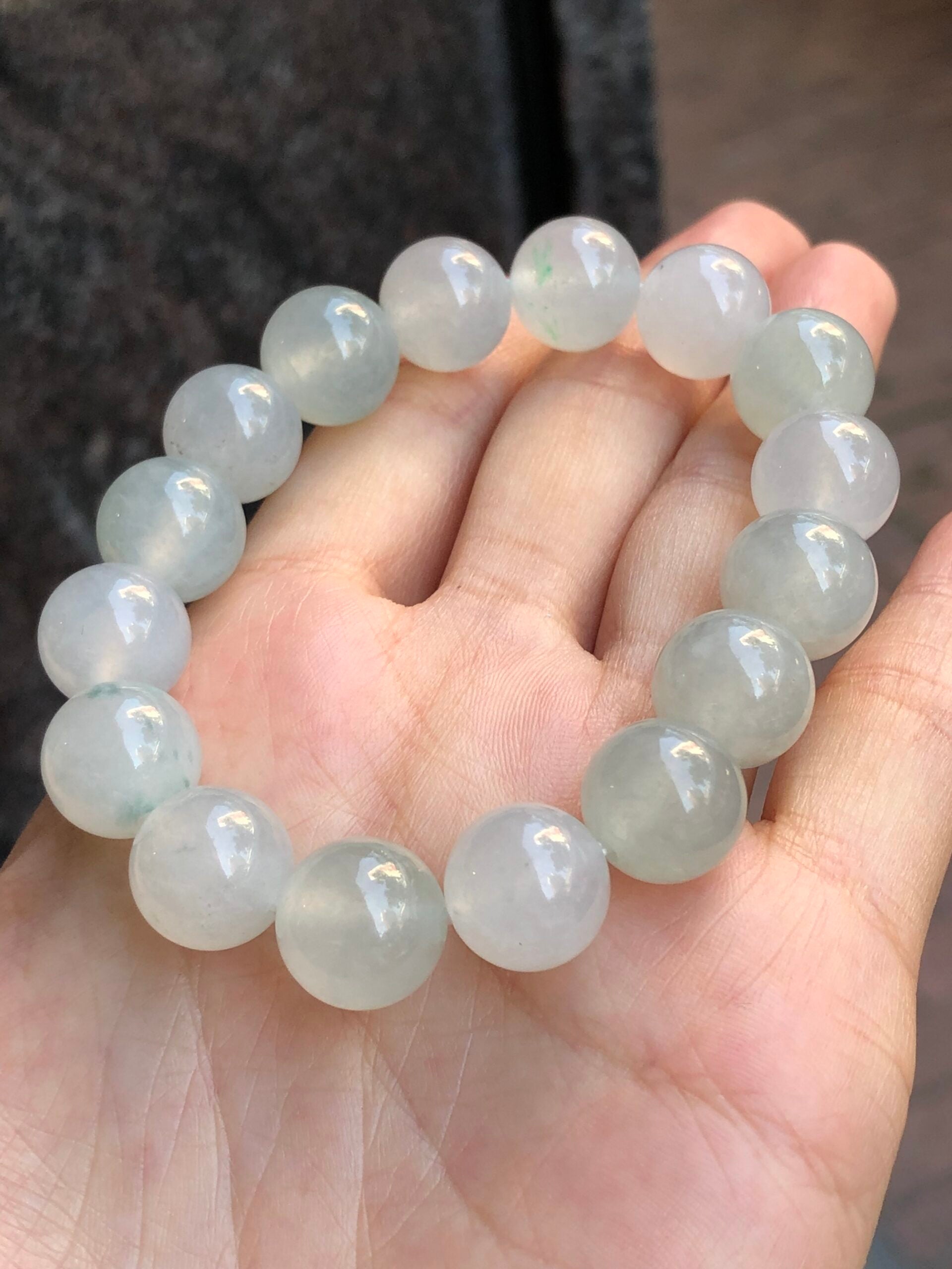 Icy Jadeite Beads Bracelet