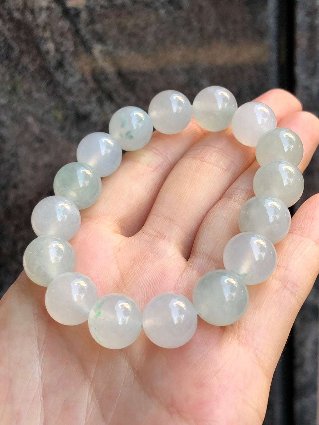 Icy Jadeite Beads Bracelet
