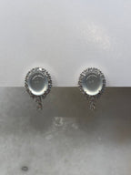Icy Jade Cabochons Earrings (Glassy Variety)