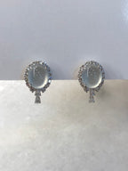 Icy Jade Cabochons Earrings (Glassy Variety)