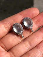 Icy Jade Cabochons Earrings (Glassy Variety)