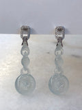 Icy Jade Triple Loops with Safety Coin Earrings