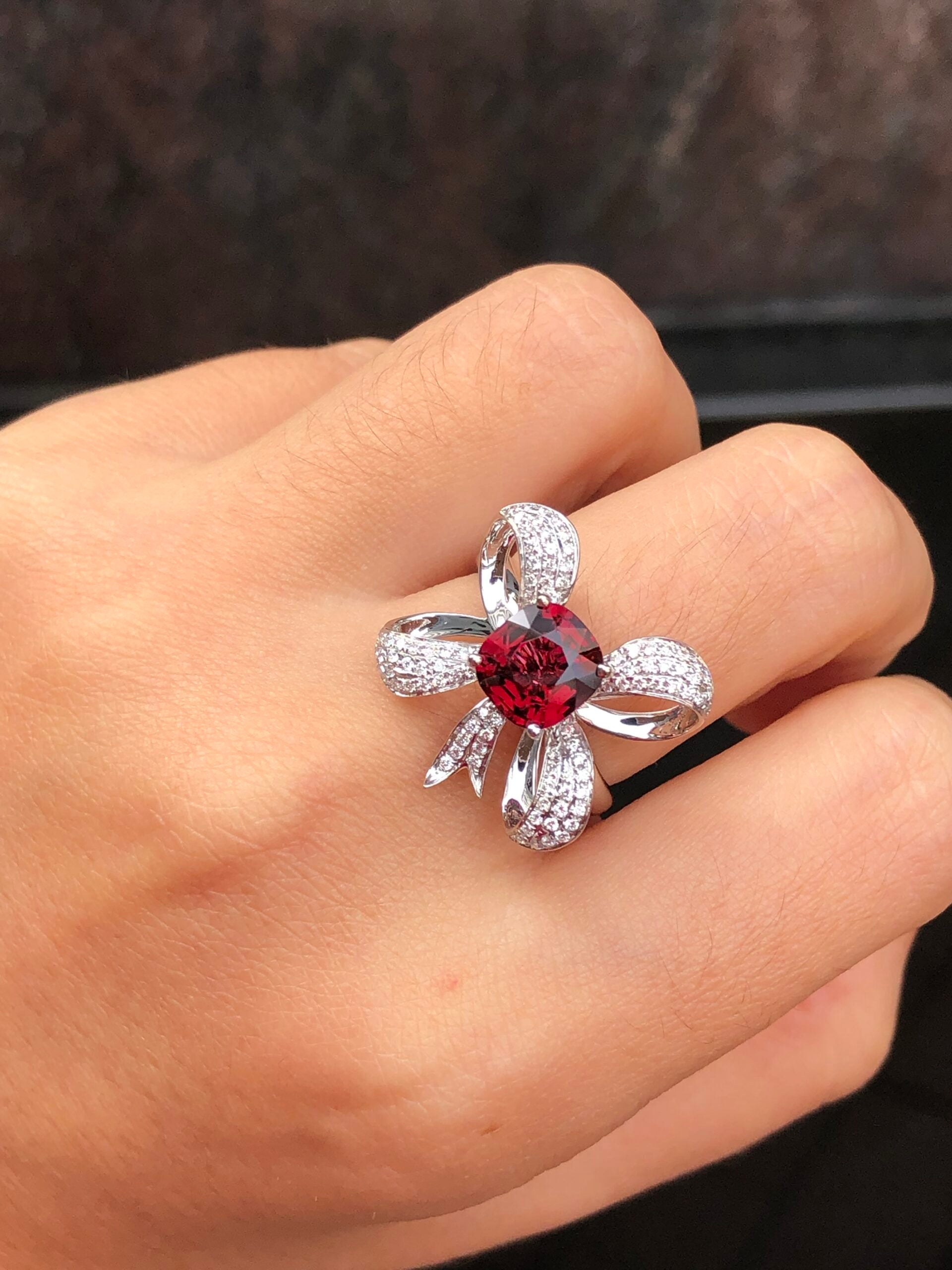1.91ct Vivid Orangy Red Spinel Ring