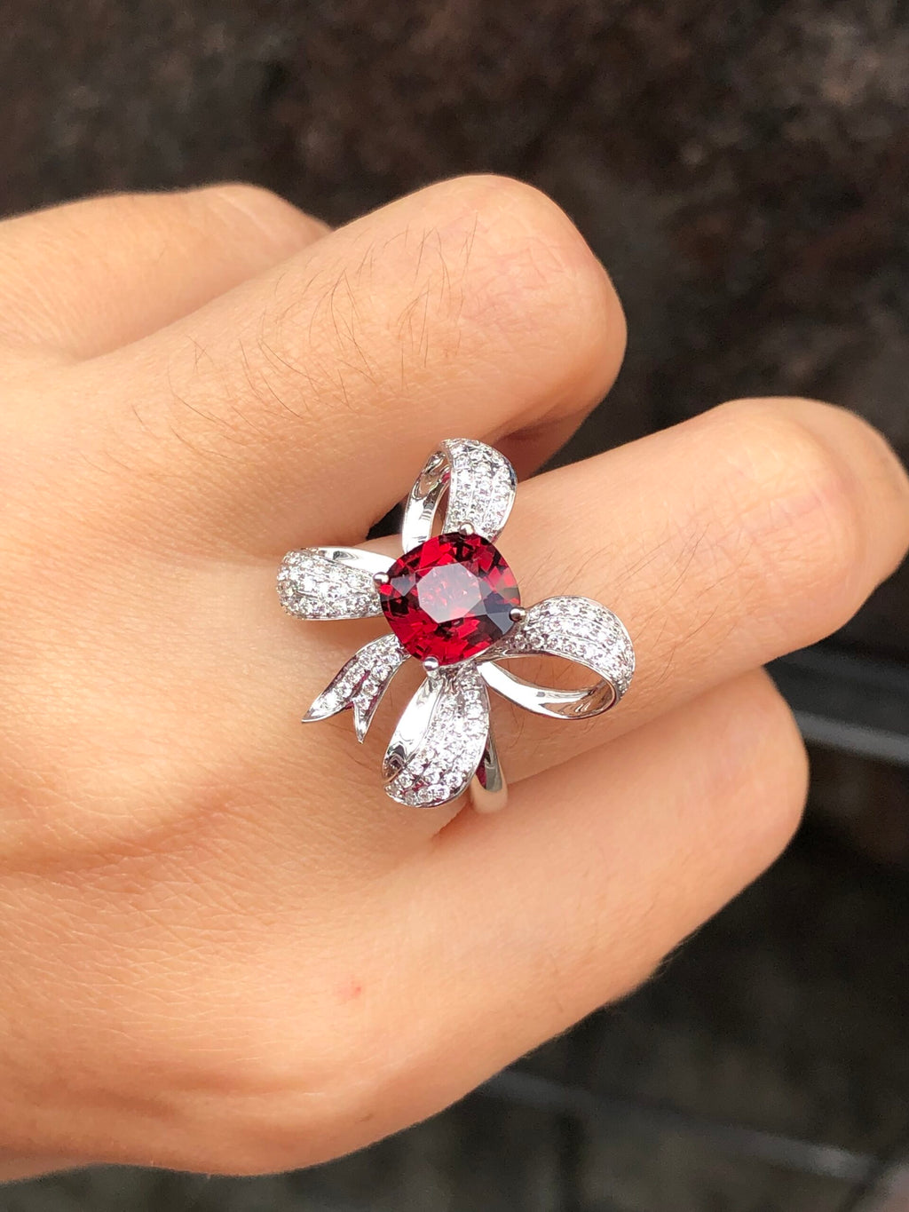 1.91ct Vivid Orangy Red Spinel Ring