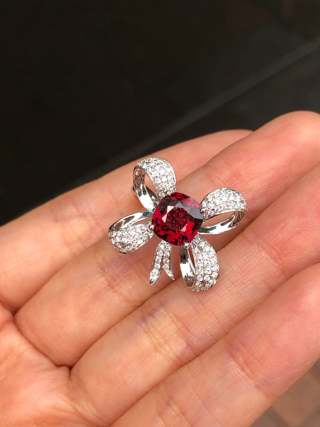 1.91ct Vivid Orangy Red Spinel Ring