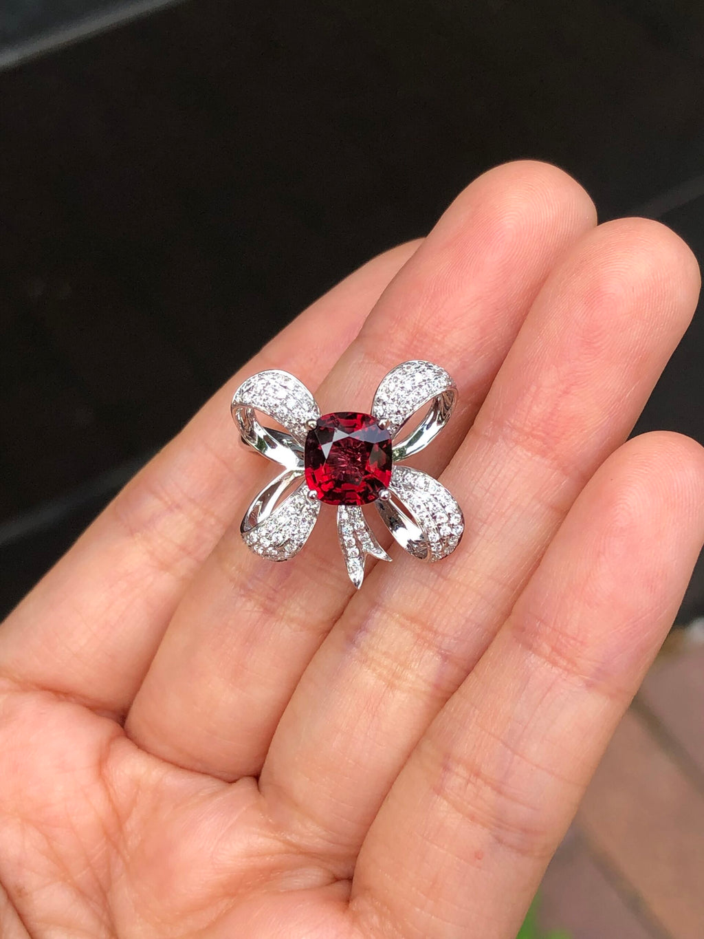 1.91ct Vivid Orangy Red Spinel Ring