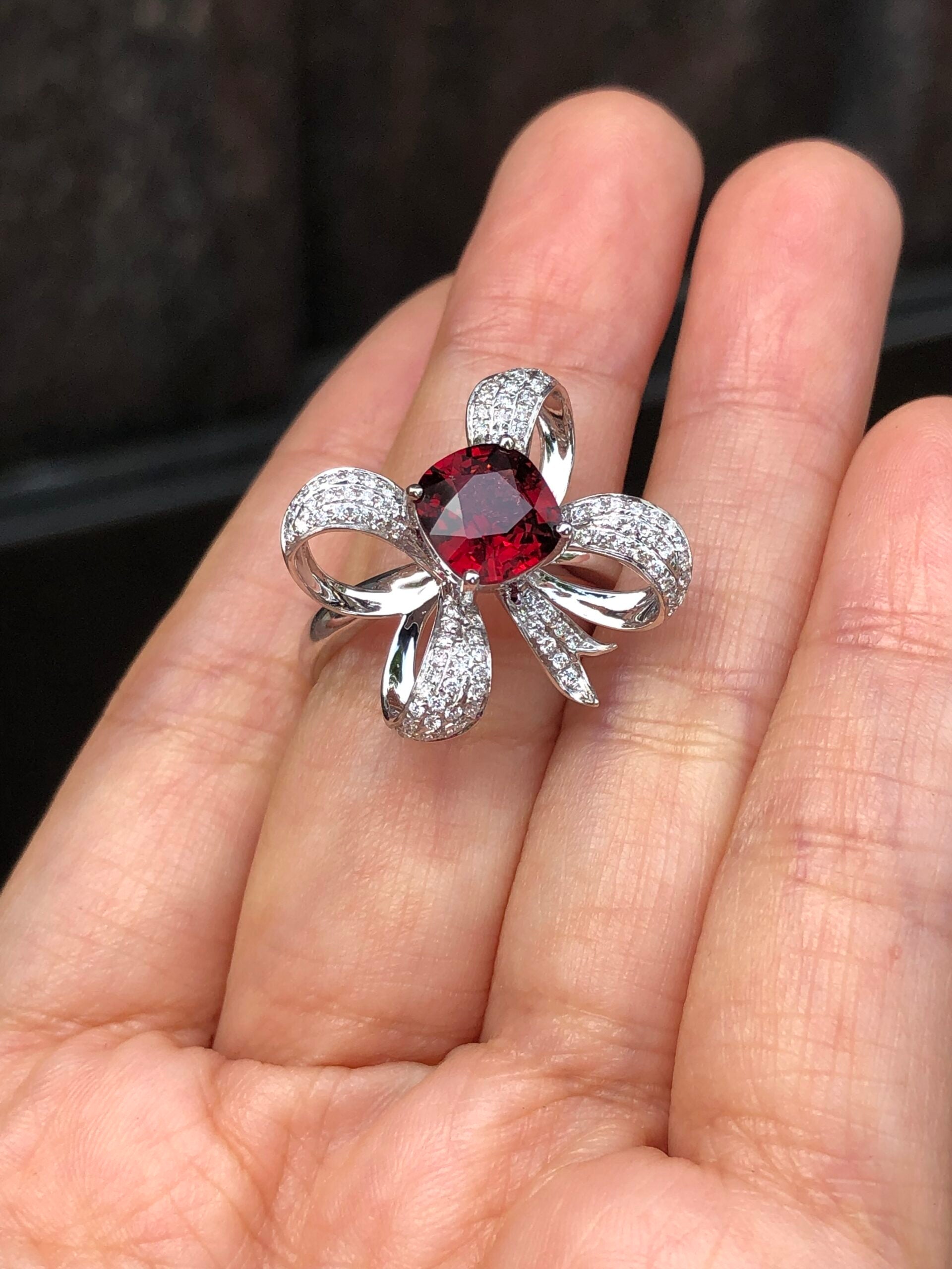 1.91ct Vivid Orangy Red Spinel Ring