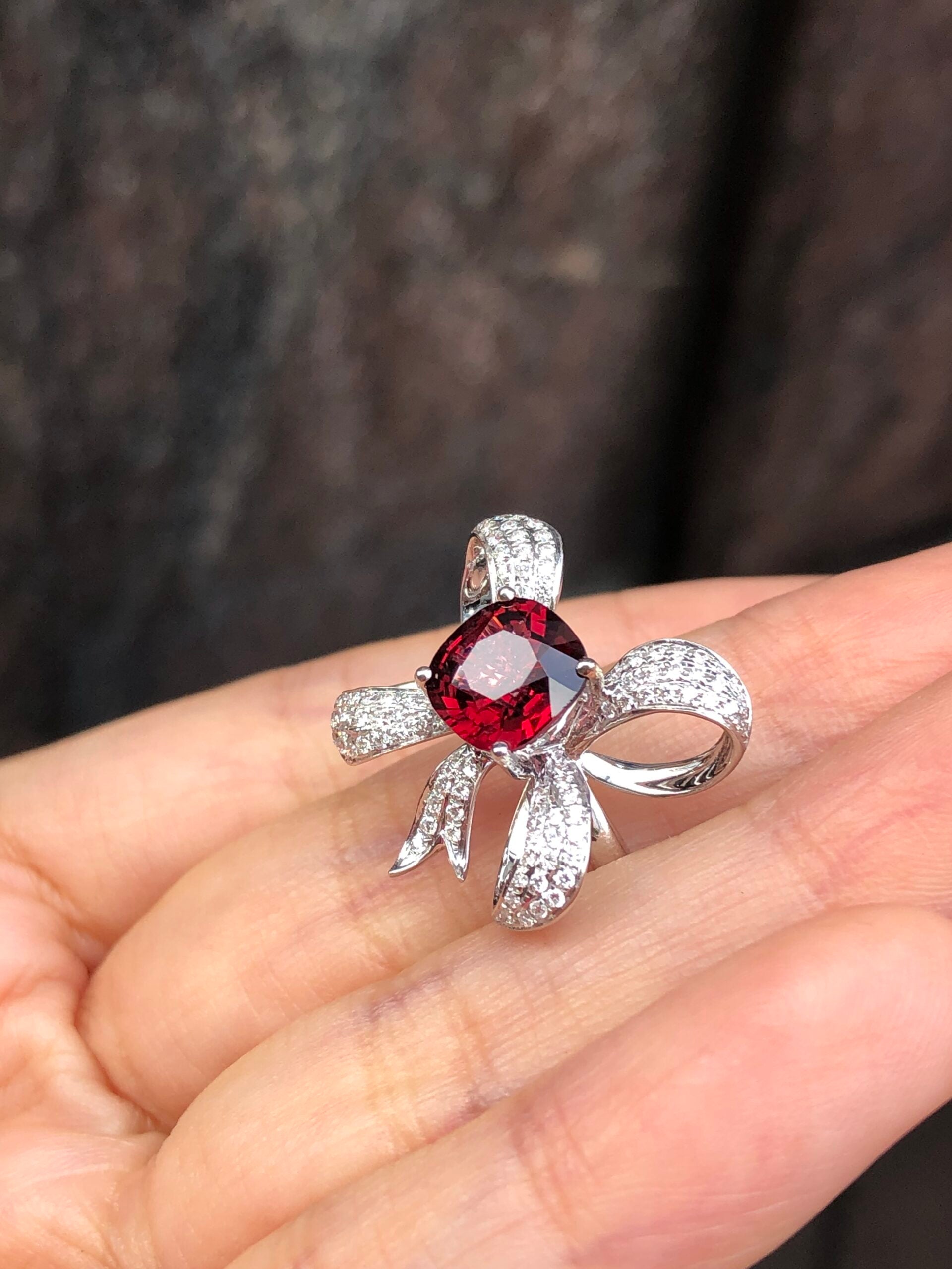 1.91ct Vivid Orangy Red Spinel Ring