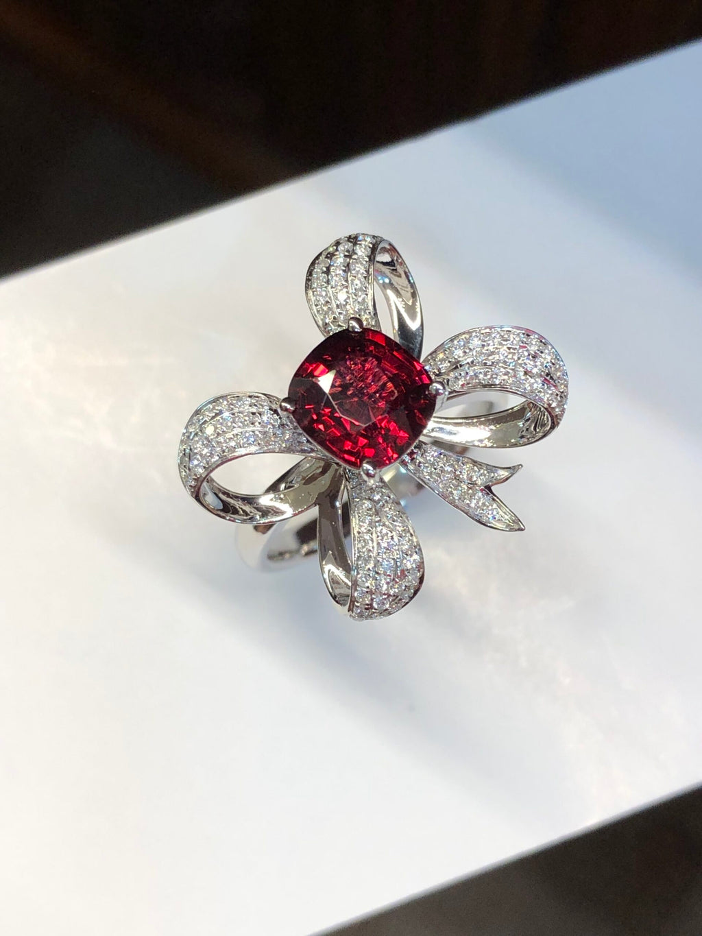 1.91ct Vivid Orangy Red Spinel Ring