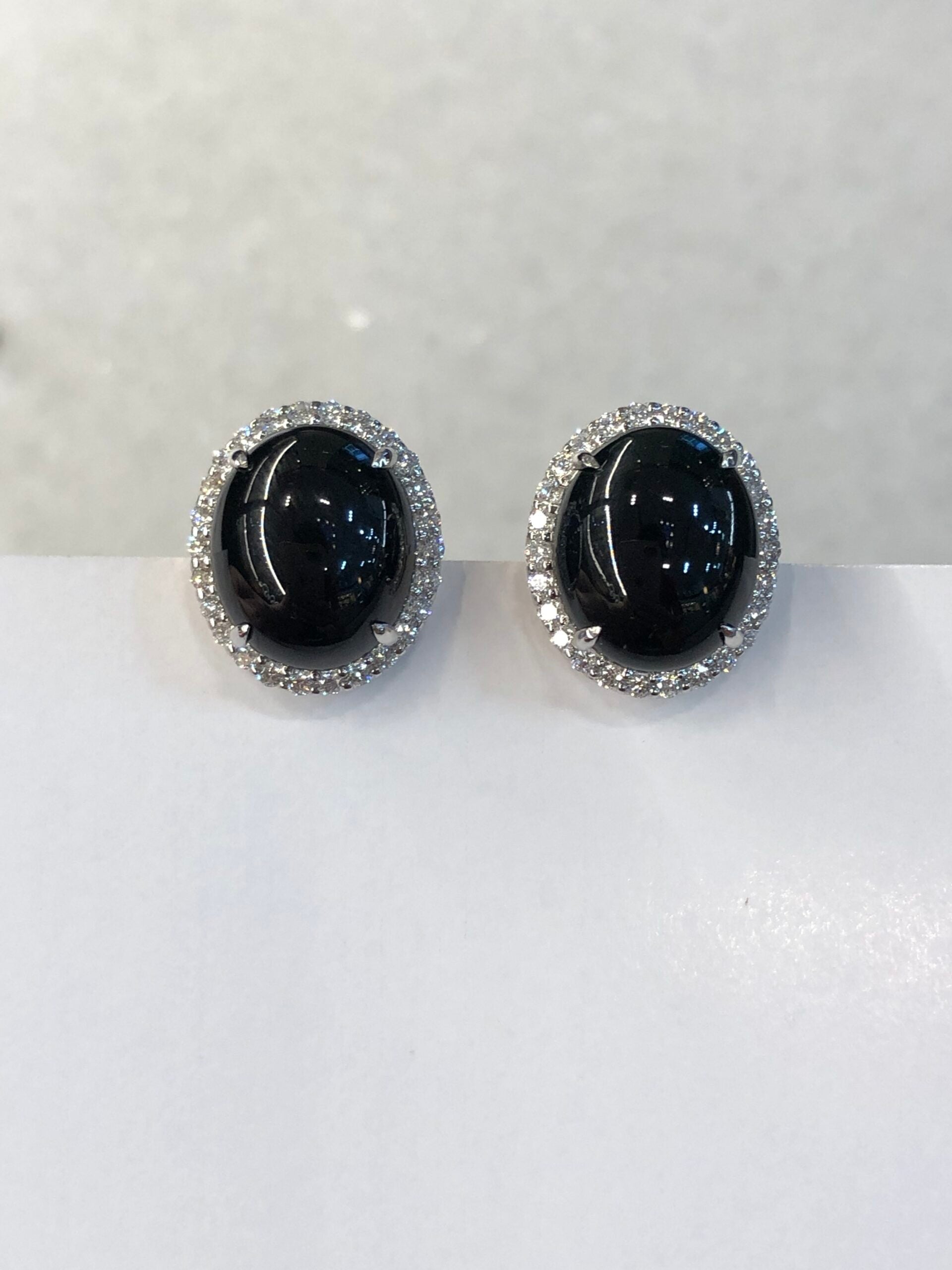 Mo Cui Jade Cabochons Earrings