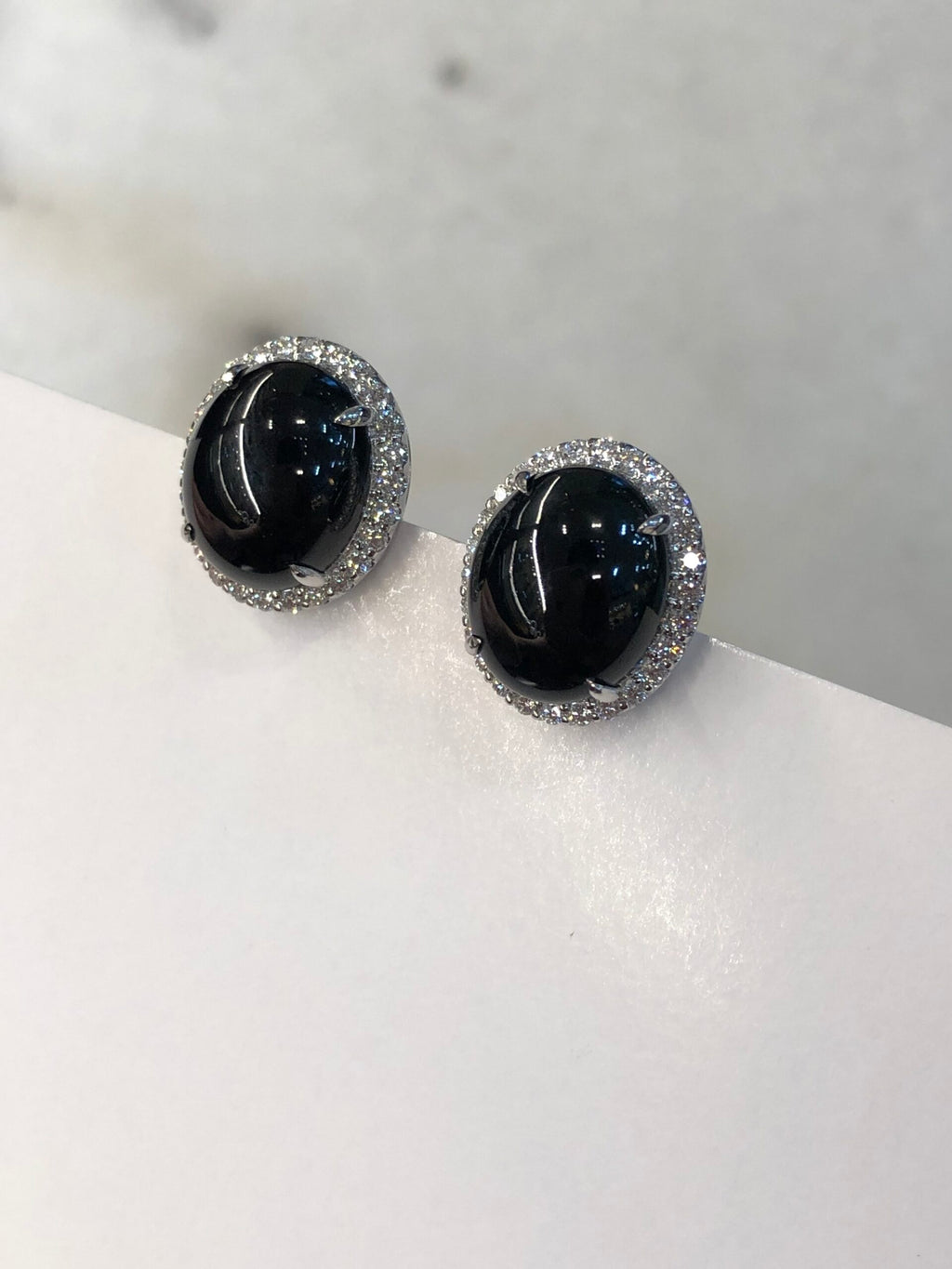 Mo Cui Jade Cabochons Earrings