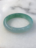 Icy Green Floral Jade Bangle