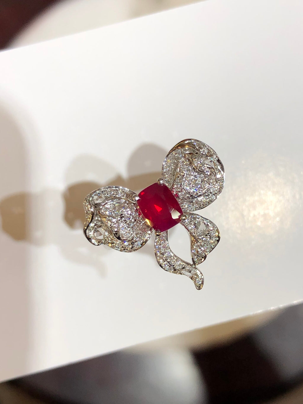 Unheated 1.04ct Vivid Red Ruby Ring