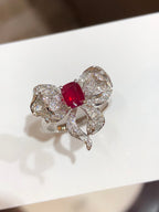 Unheated 1.04ct Vivid Red Ruby Ring
