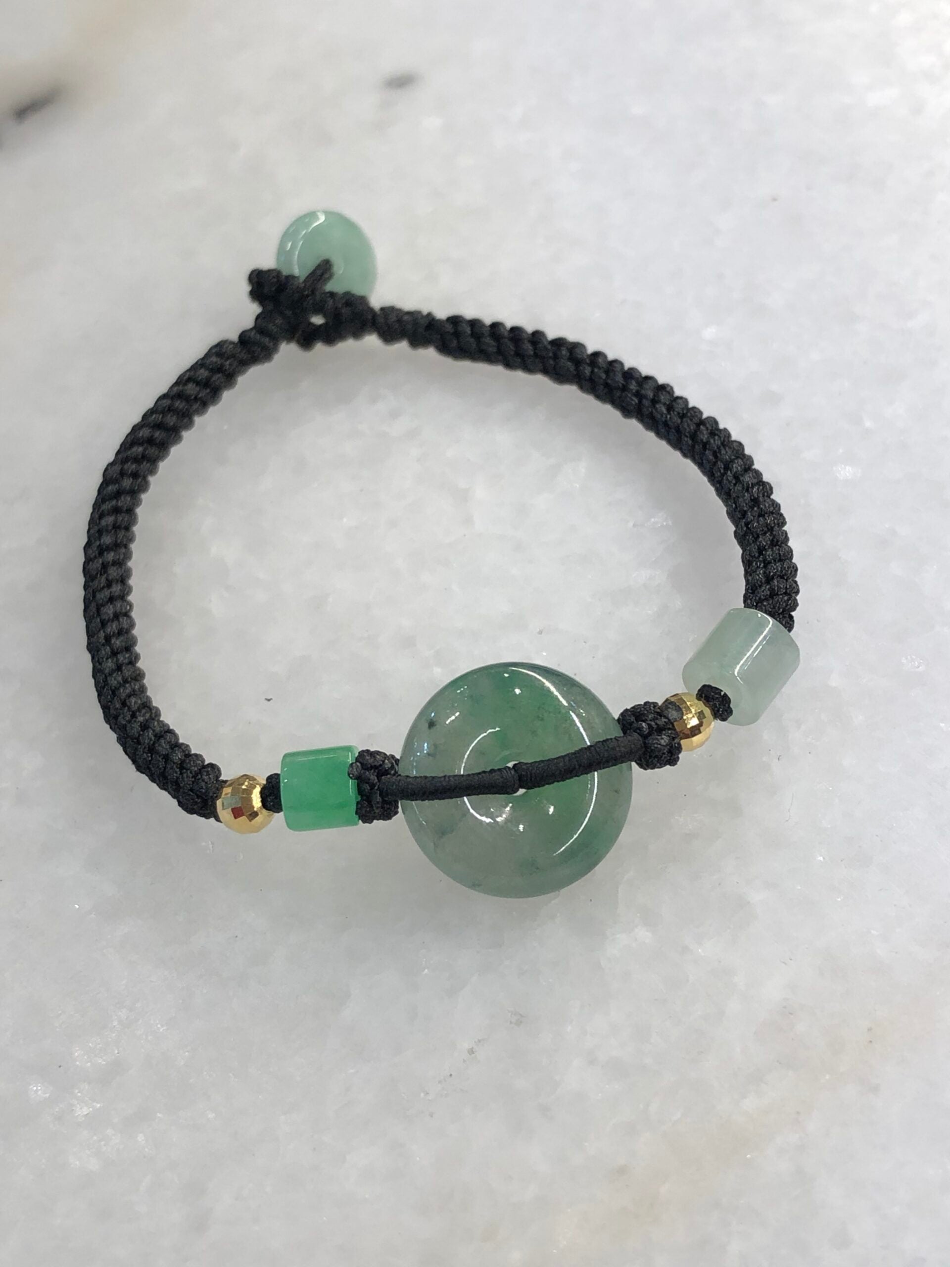 Icy Green Jade Safety Coin Bracelet
