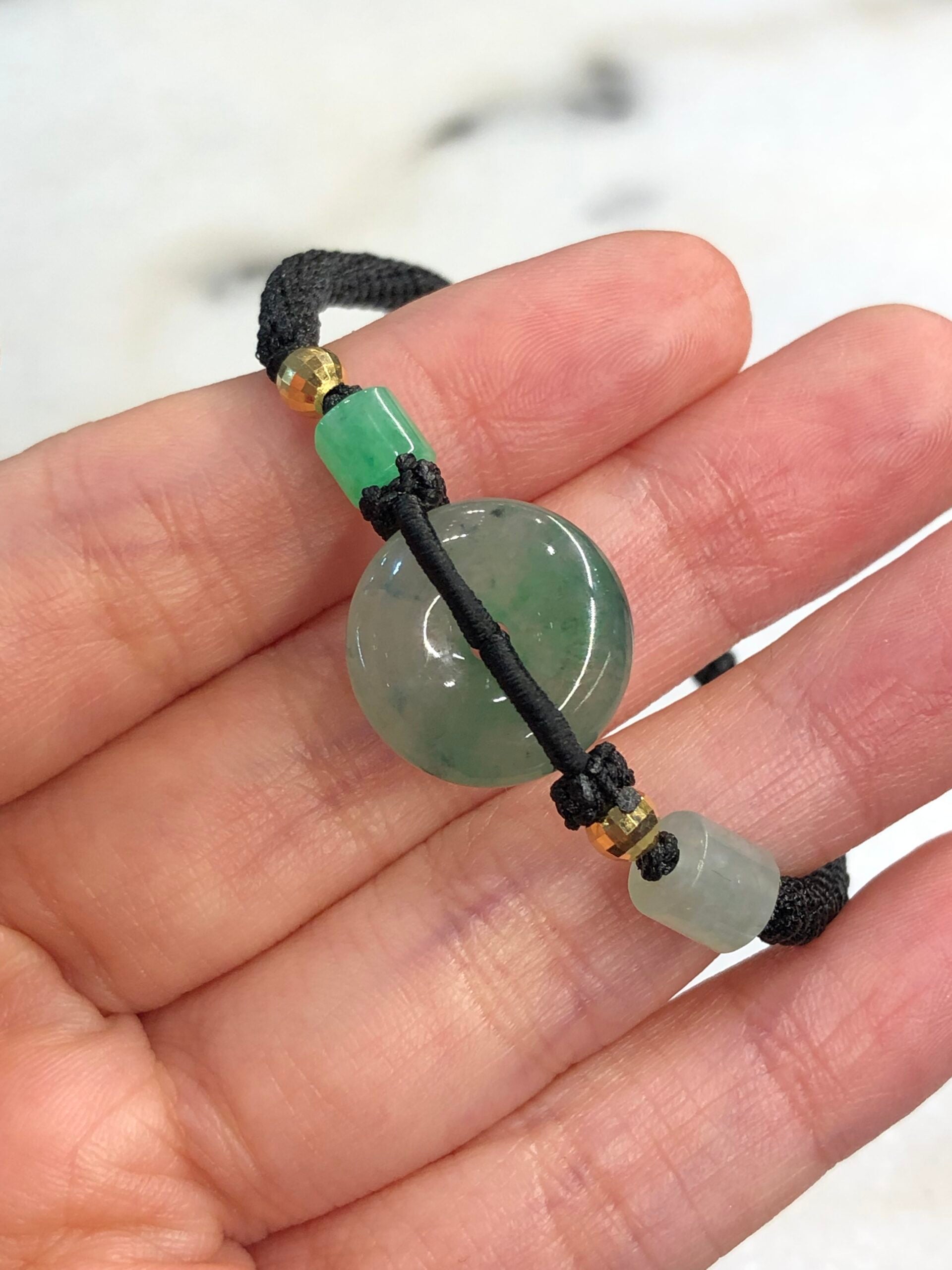 Icy Green Jade Safety Coin Bracelet