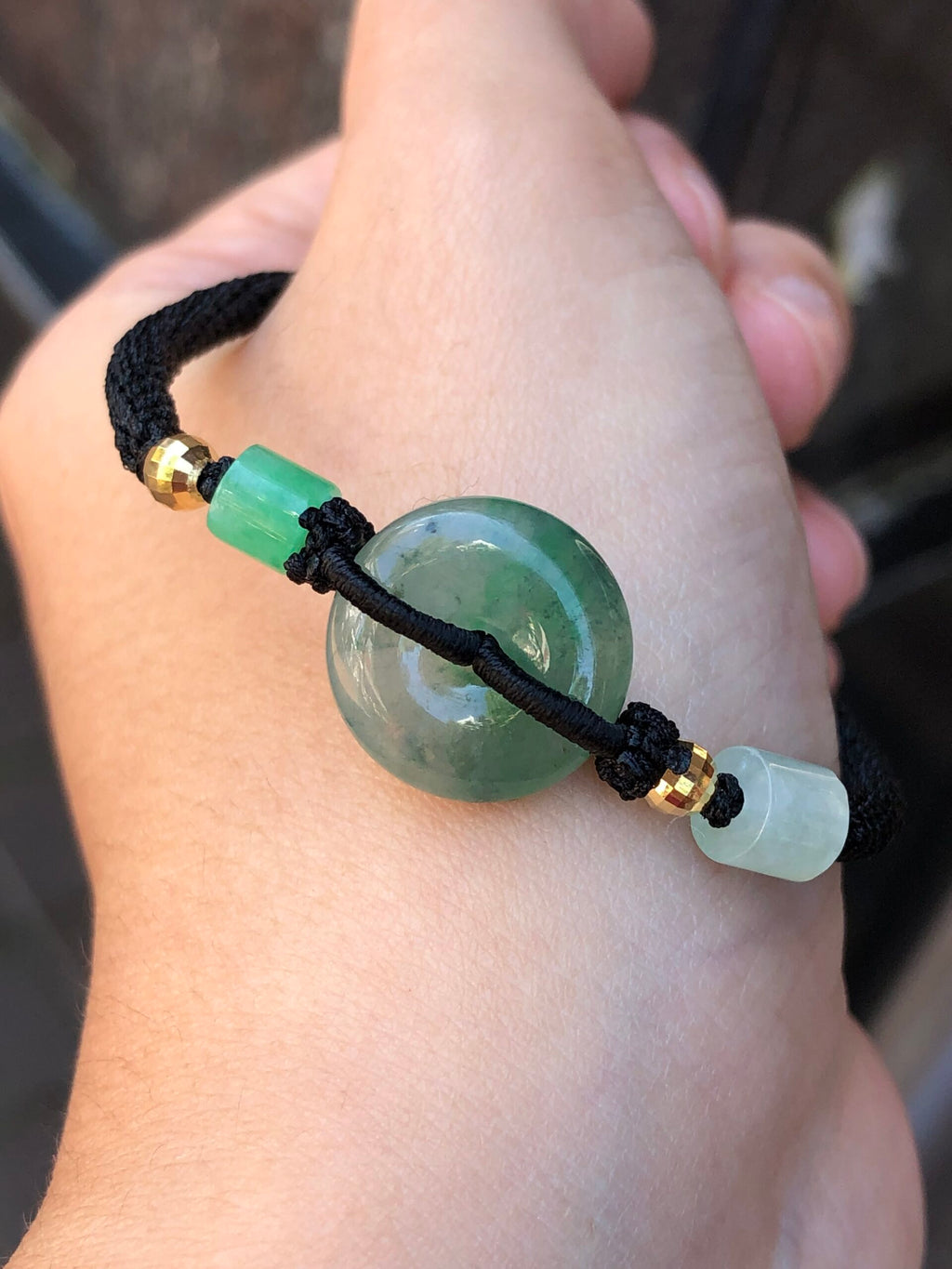 Icy Green Jade Safety Coin Bracelet
