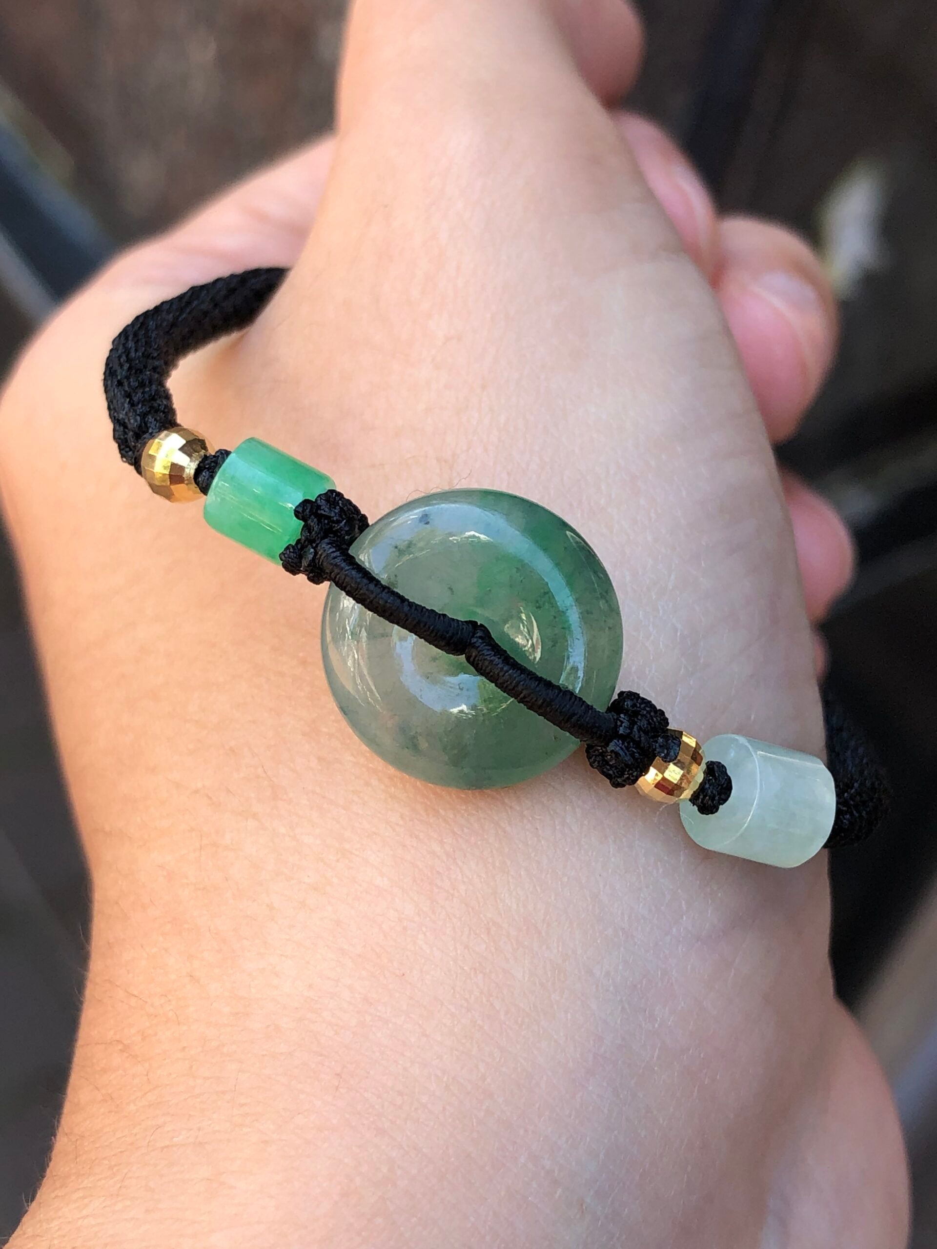 Icy Green Jade Safety Coin Bracelet