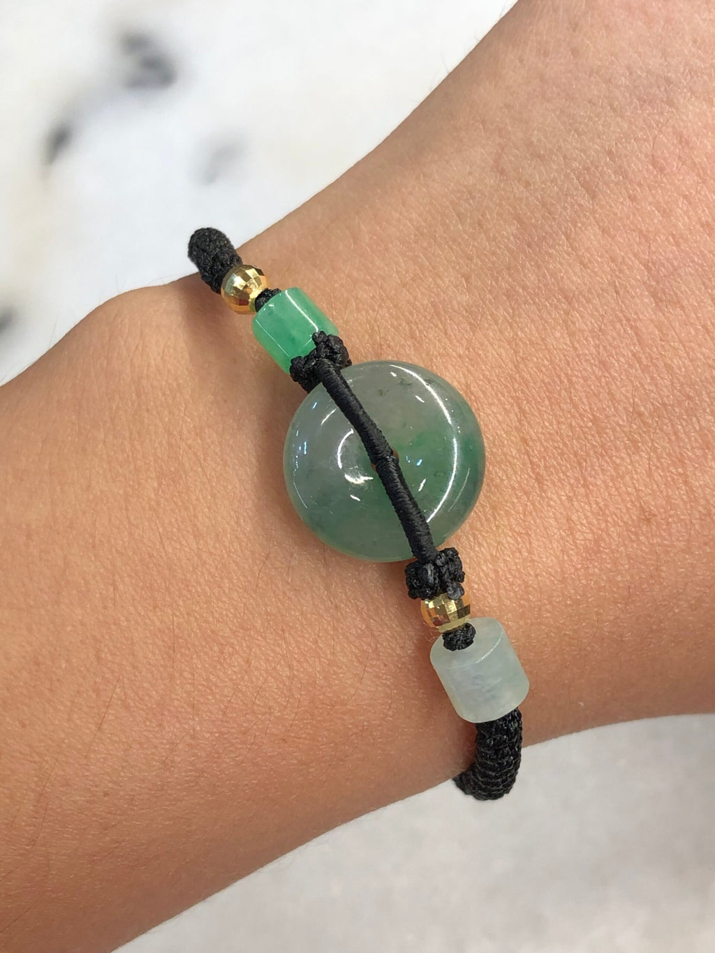 Icy Green Jade Safety Coin Bracelet