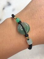 Icy Green Jade Safety Coin Bracelet