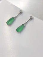 Icy Green Jade Dewdrop Earrings