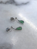 Icy Green Jade Dewdrop Earrings