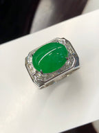 Green Jade Cabochon Ring