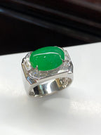 Green Jade Cabochon Ring