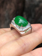 Green Jade Cabochon Ring