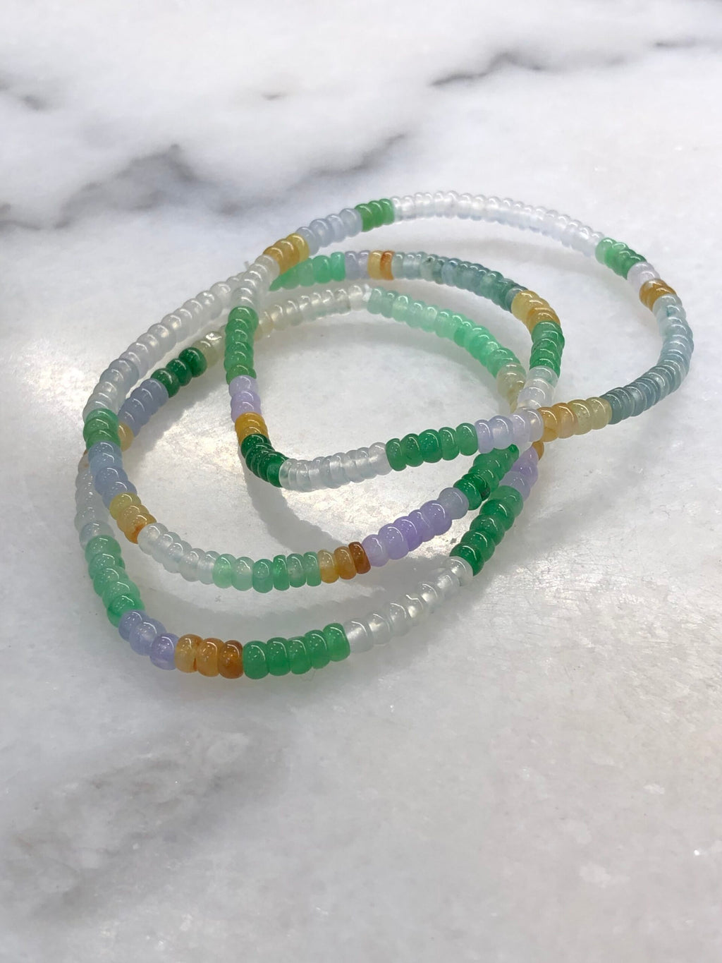 Three-Layer Mixed Jade Bracelets
