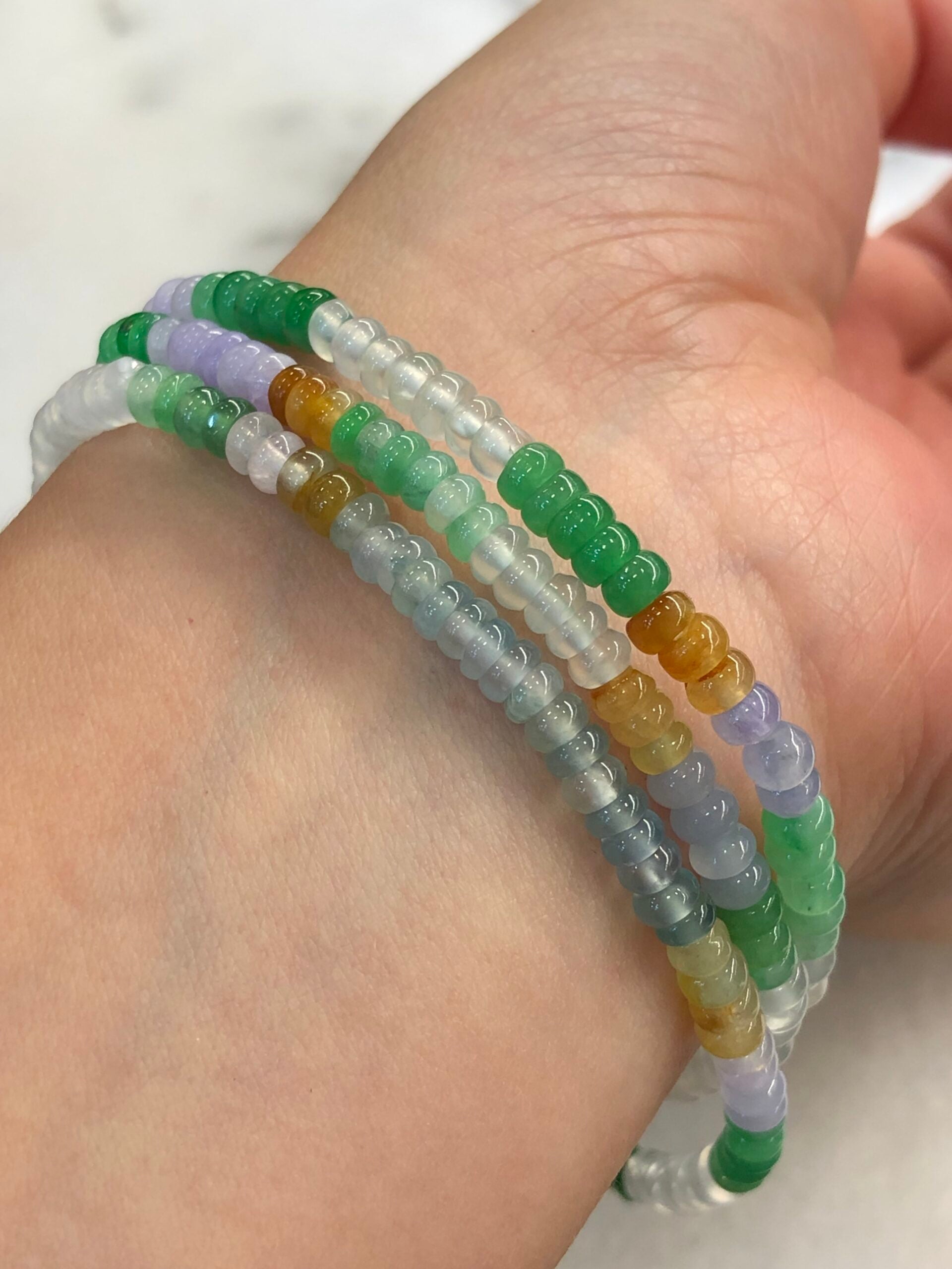 Three-Layer Mixed Jade Bracelets